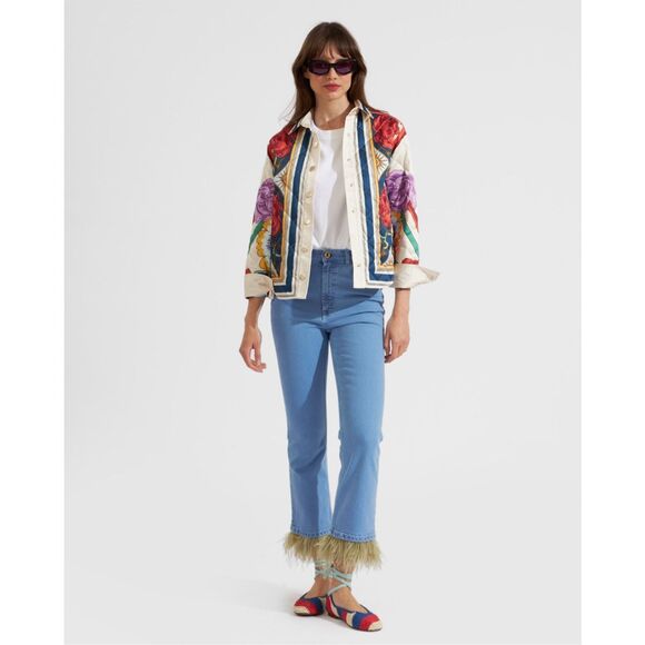 La DoubleJ Edie Jacket Taormina Placée Ivory in Twill Size Small - Picture 1 of 12